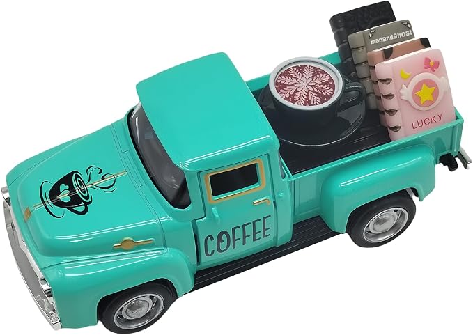 Coffee Bar Decor Vintage Mini Metal Truck Decor by Unknown