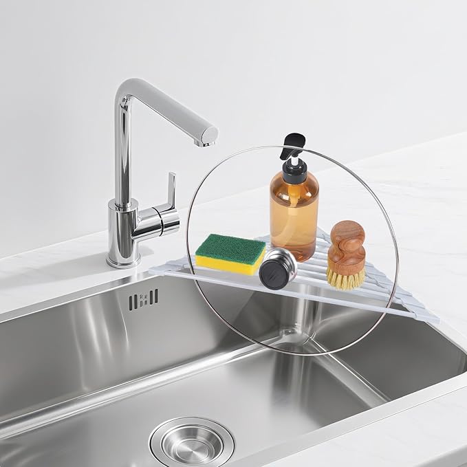 HANZENMA Triangular Sink Rack, Foldable Sink Drying mat, Heat-Resistant - Image 7