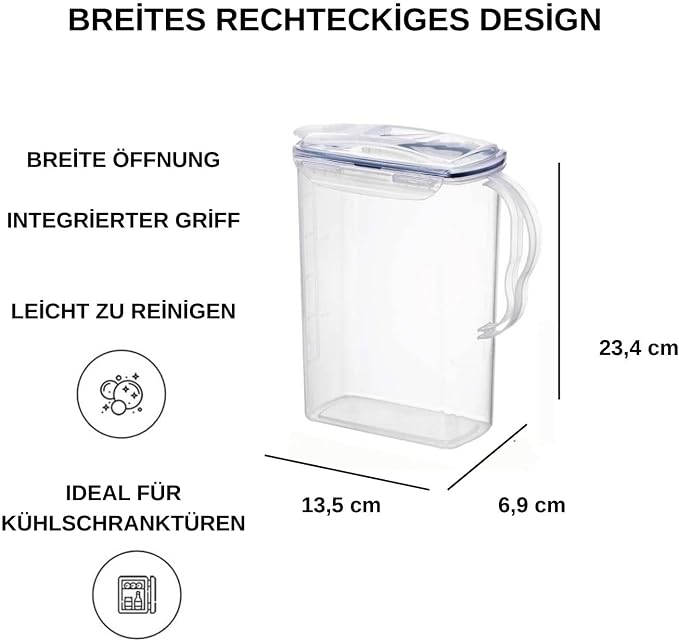 LocknLock Aqua Fridge Door Water Jug | Clear Pitcher | BPA Free Plastic Pitcher - Image 6