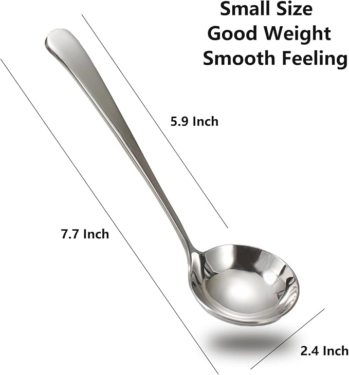 Asanta 2 PCS Small Soup Ladle, 7.7 Inch Sauce ladle, Durable 304 Stainless - Image 6