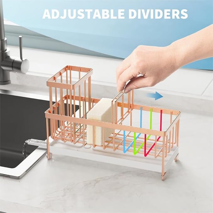 Cisily Sponge Holder for Kitchen Sink, Sink Caddy Organizer - Image 3