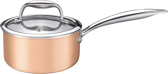 1-Quart Saucepan with Lid, Tri-Ply Stainless Steel Pot with Stay-Cool Handle & by Unknown