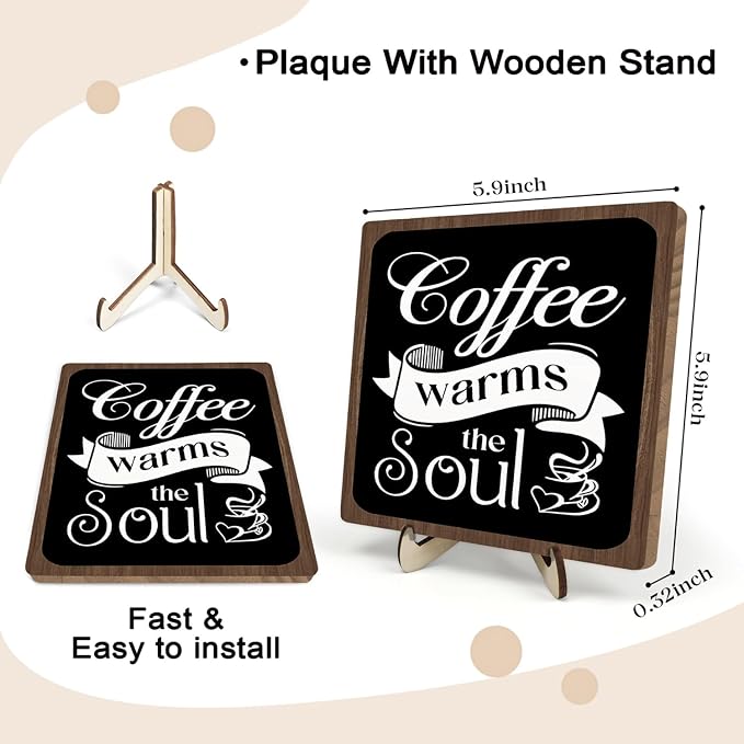 Coffee Bar Sign Plaque, Vintage Café Decor - Image 2