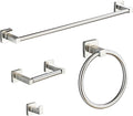 Brushed Nickel Bathroom Hardware Set 4 Pieces, Bathroom Accessories Set by bluebyrne