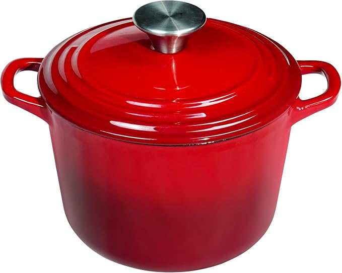 Flavehc Dutch Oven Pot with Lid 2.8 qt Cast Iron Dutch Oven by FLAVEHC