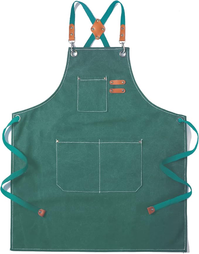 Tosewever Canvas Cross Back Chef Cotton Aprons by Tosewever
