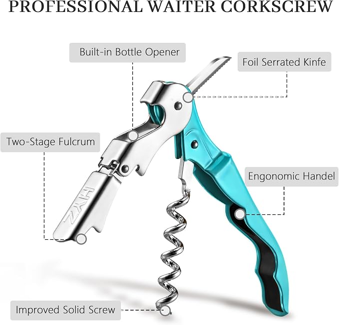 HYZ 2-Pack Wine Opener Waiter Corkscrew, Professional Wine Key - Image 2