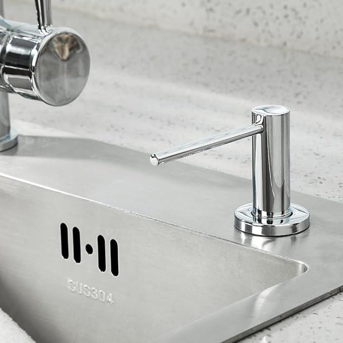 Soap Dispenser for Kitchen Sink Polished Chrome GAPPO Stainless Steel - Image 2