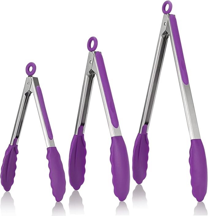 U-Taste Kitchen Tongs, 7/9/12 inches Cooking Tongs, by U-Taste