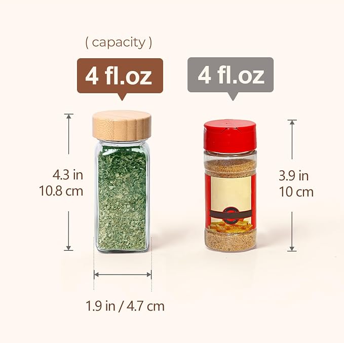 ComSaf 4 oz 6Pcs Glass Spice Jars - Image 5