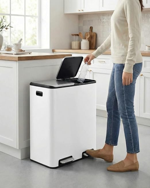 ComfyCorner 16 Gal Dual Trash Can, Stainless Steel Kitchen Garbage Bin - Image 10