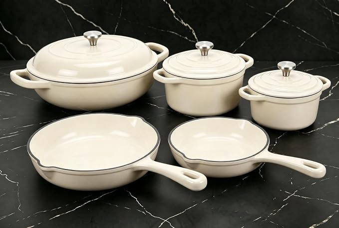 Nonstick Enameled Cast Iron Cookware Set by QuliMetal