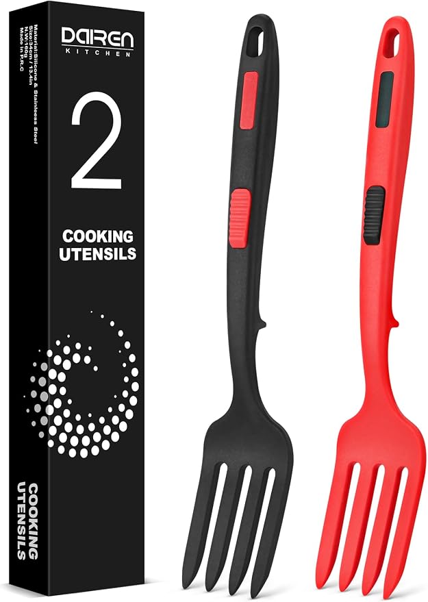 Silicone Flexible Cooking Fork, 11.6 Inch Heat Resistant, Large Non Stick by DaiRenKitchen