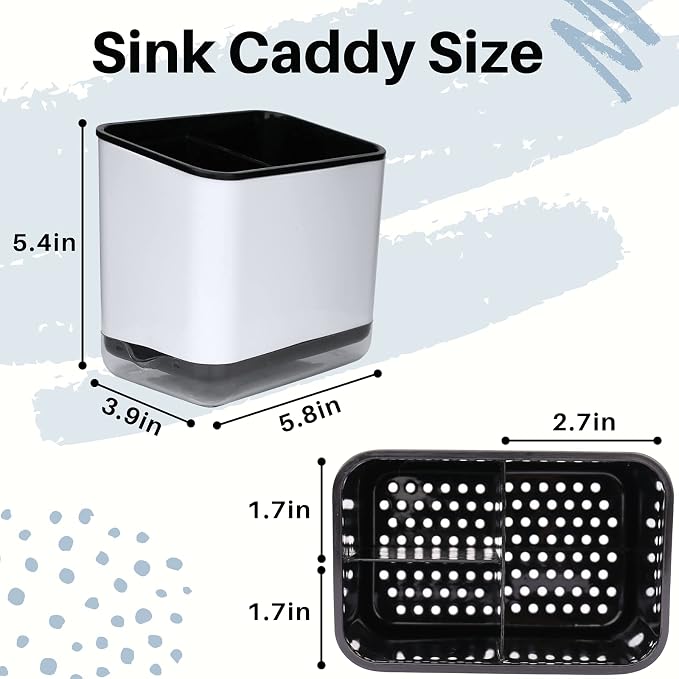 KeFanta Sink Caddy for Countertop, Sponge Holder for Kitchen Sink, Dish Sponge - Image 2