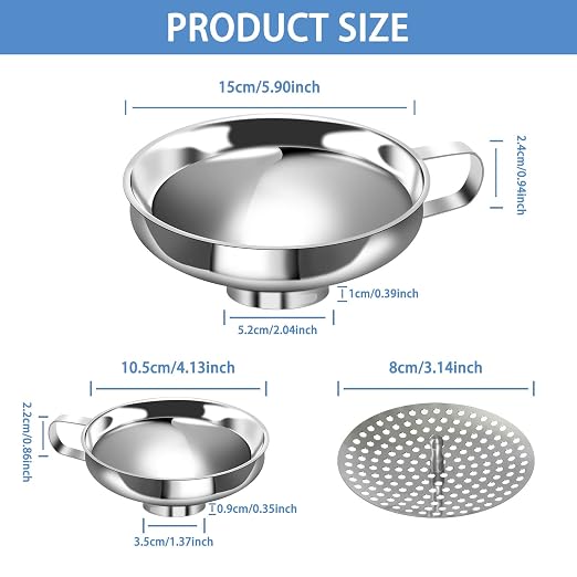 Stainless Steel Canning Funnel Set - Image 2