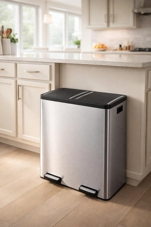 Step N' Sort The 18.5 Gallon Extra Large Capacity, Dual Trash and Recycling Bin - Image 10
