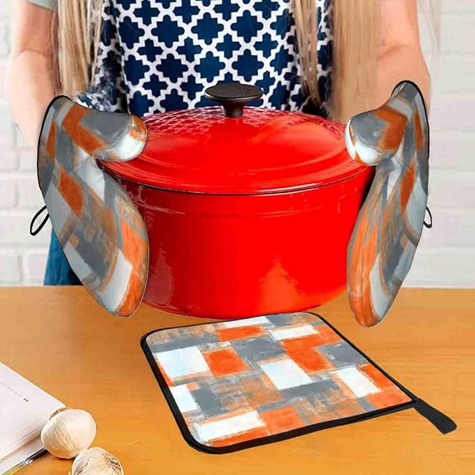 LOKMU Oven Mitts and Pot Holders Set of 3, Kitchen Decor Gifts - Image 6