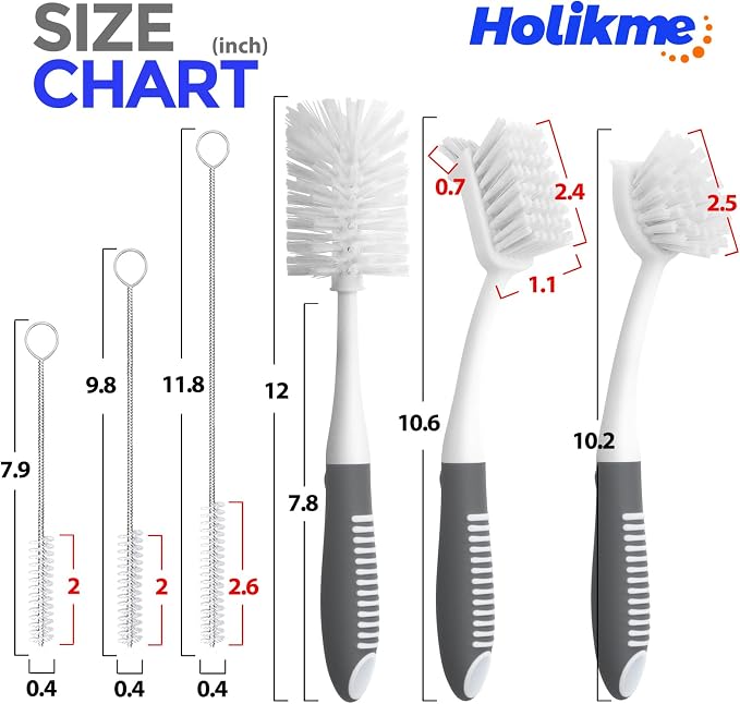 Holikme 6 Pack Dish Brush Set - Image 6