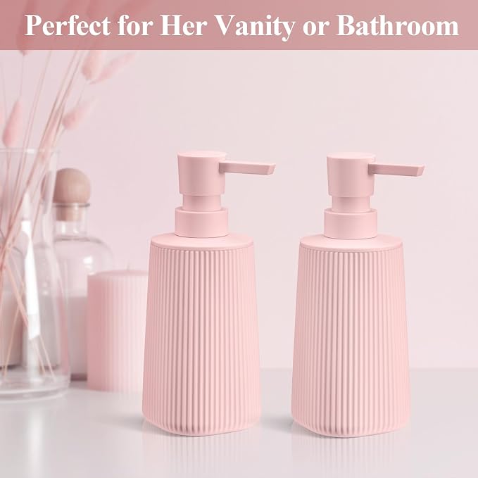 Pink 2 Pack Hand Soap Dispensers Set - Image 3