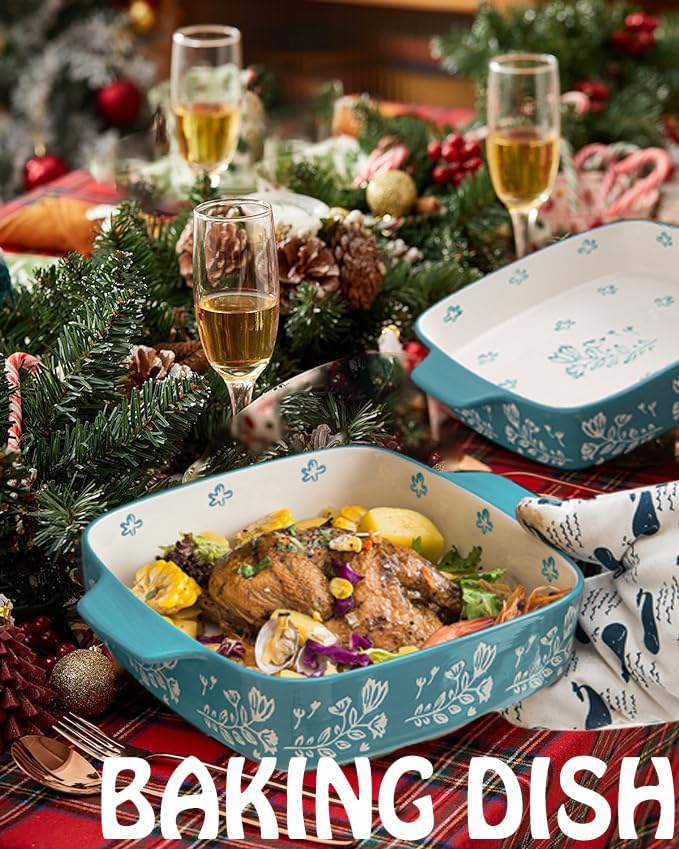 Wisenvoy Baking Dish Ceramic Brownie Pan 9x9 Baking Pan Casserole Dish