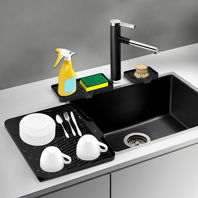 Silicone Dish Drying Mat for Kitchen Counter, Dish Drying Pad, Non-Slip Drain - Image 6