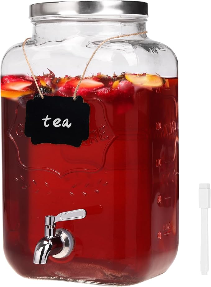 Moretoes 2 Gallon Glass Drinks Dispenser by Moretoes