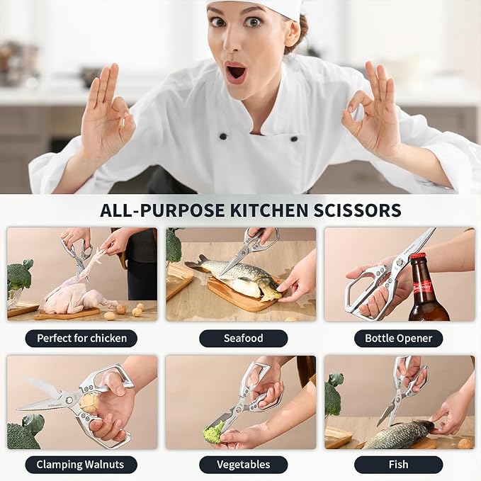 Kitchen Scissors Heavy Duty for Food, All Purpose Meat Scissors, Premium Ultra - Image 5