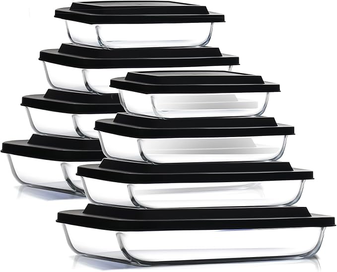 EATEX 16-Piece Deep Glass Casserole Dishes by Eatex