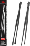 DEHOV 12 Inch Stainless Steel Black Cooking Tongs Set of 2, Metal Chef Food by DEHOVKitchen