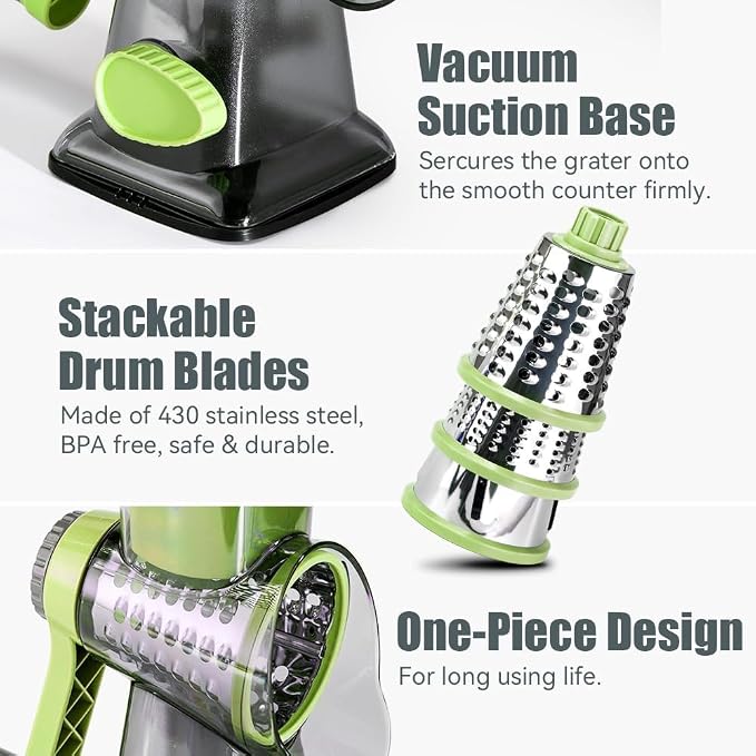 KEOUKE Rotary Cheese Grater Hand Crank Transparent - Image 5