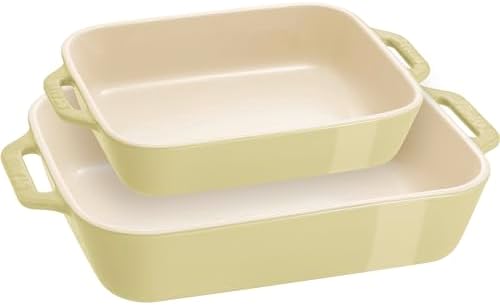 STAUB Ceramic 2-Piece Rectangular Baking Dish Set, Macaron Pastel