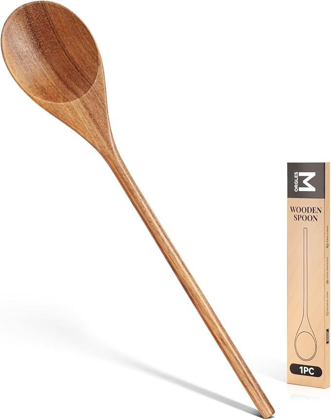 MORGLES Wooden Spoons, 12 Inches Wood Spoons by Morgles