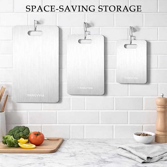 Cutting Board, 316L Food-Grade Stainless Steel Cutting Board Set of 3 | - Image 7