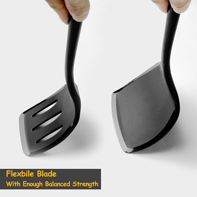 Silicone Spatula Set, 600°F Heat Resistant Silicone Spatula Turner Flipper - Image 5
