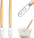 Zhehao 2 Pcs 13 Inch Sourdough Starter Stirring Hook Danish Dough Whisk Wooden by Zhehao