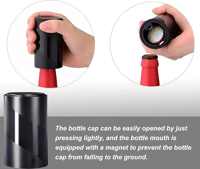 YUDANSI Push Down Bottle Opener, Automatic Beer Bottle Openers, Stainless Steel - Image 4