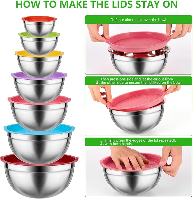 Leidawn Mixing Bowls with Lids for Kitchen - Image 3