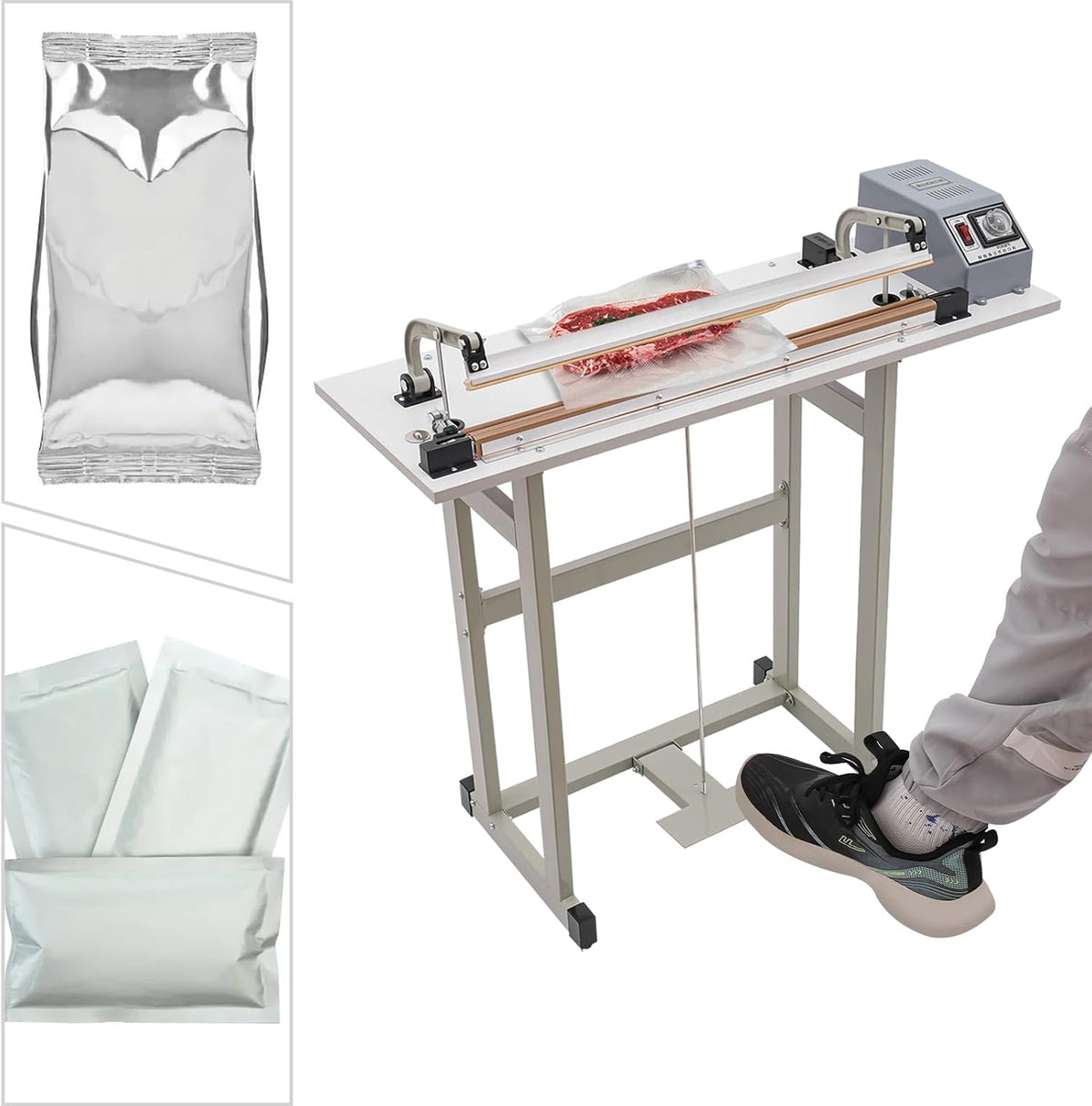 Foot Pedal Heat Sealing Machine, 110V 850W Portable Plastic Bag