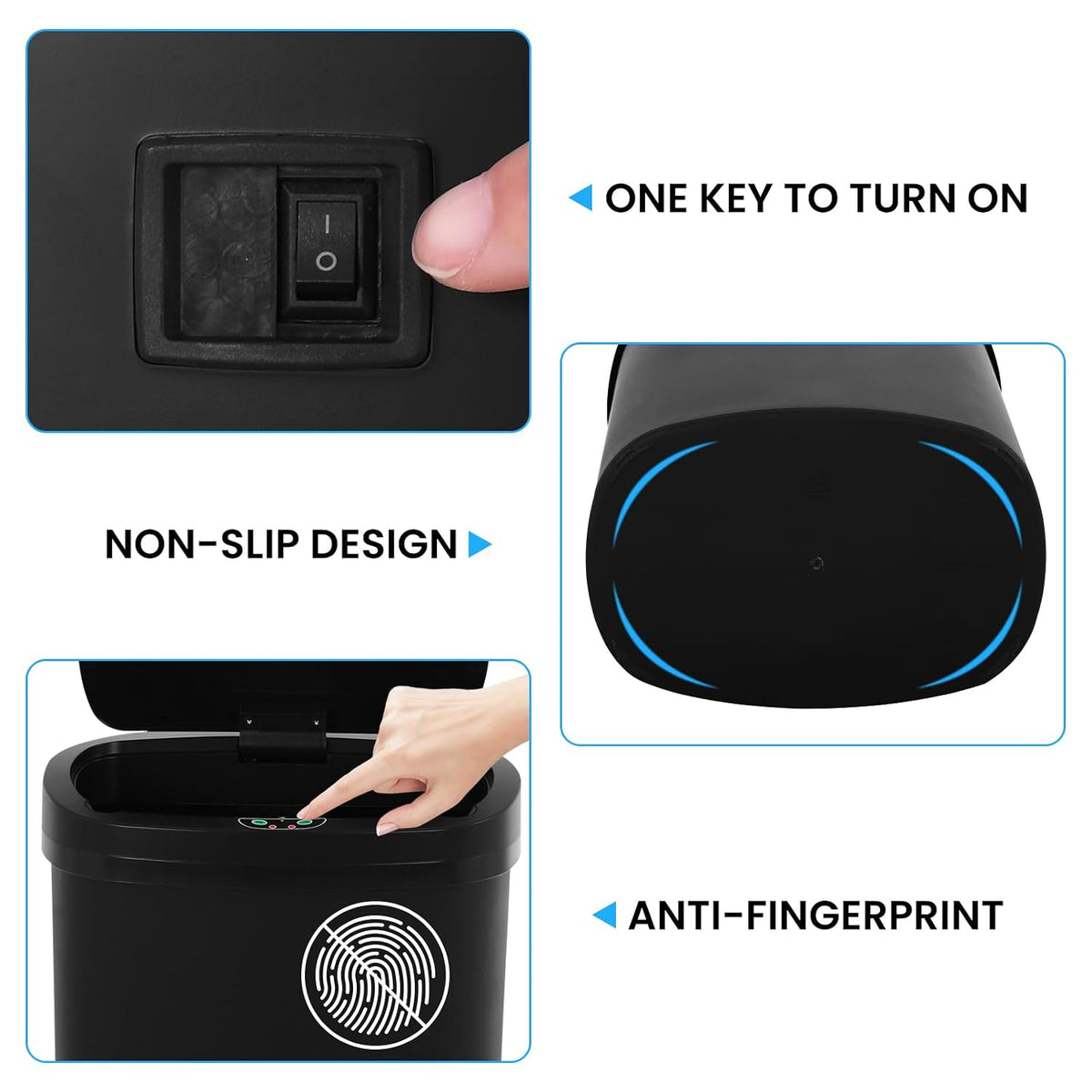 13 Gallon Trash Can | 50L Sensor Automatic Kitchen Trash Can with Lid