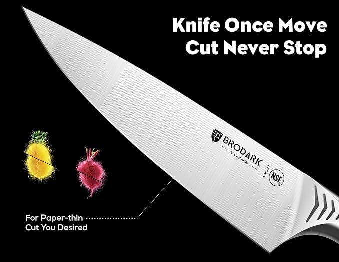 BRODARK Kitchen Knife Set with Block - Image 3