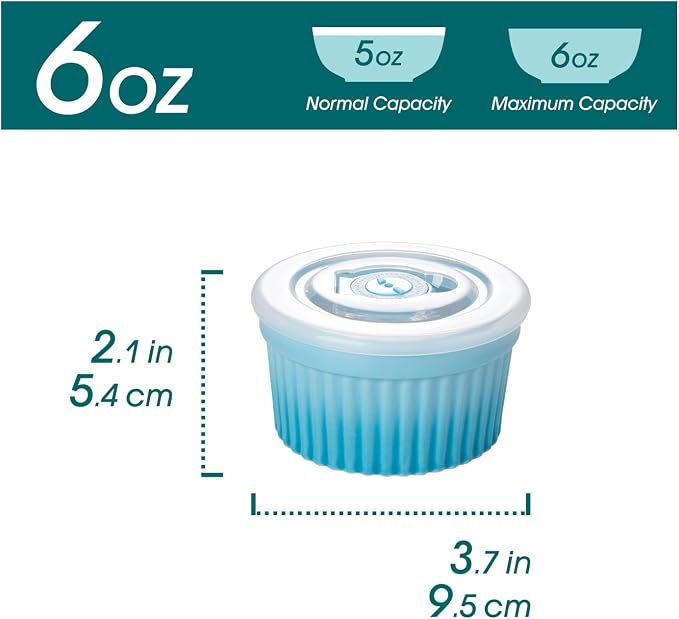 vancasso 6 oz Ramekins with Lid, Porcelain Creme Brulee Souffle Dishes - Image 2