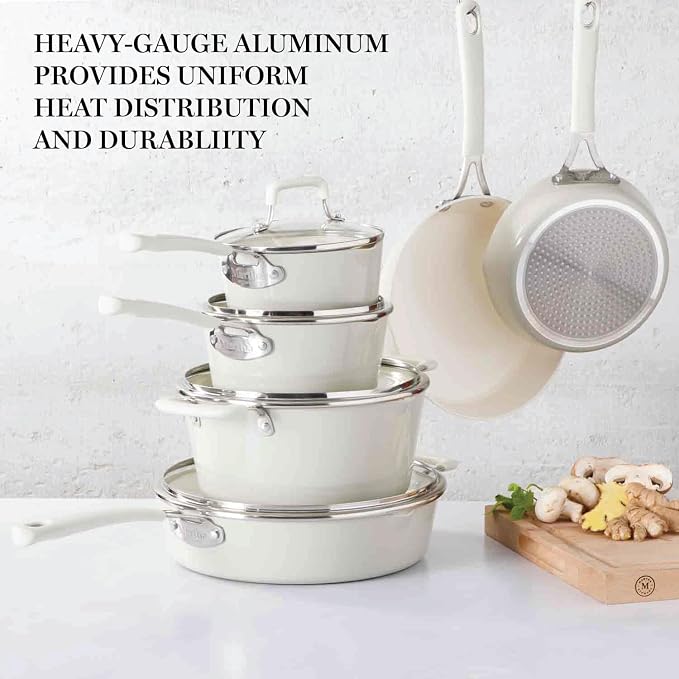 Martha Stewart Heathland Premium Nonstick PFA Free Ceramic Interior 10-Piece - Image 3