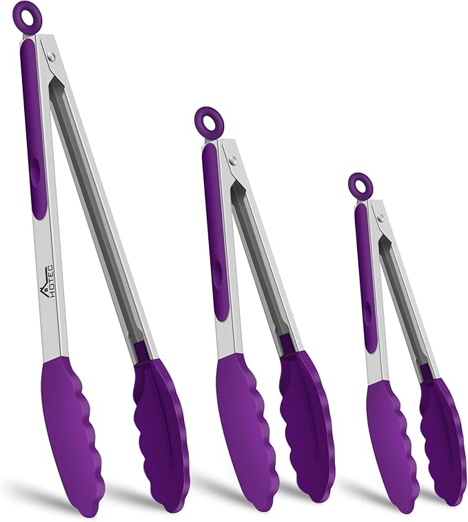 HOTEC Premium Stainless Steel Locking Kitchen Tongs by Hotec