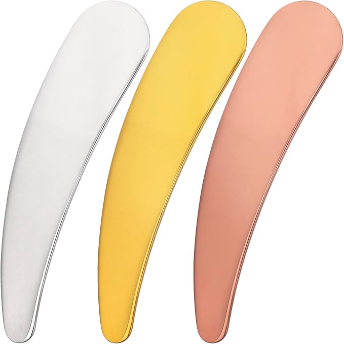 Pndeyo 3pcs Mini Metal Makeup Spatula, Reusable Cosmetic Cream Spatulas Spoon by Pndeyo