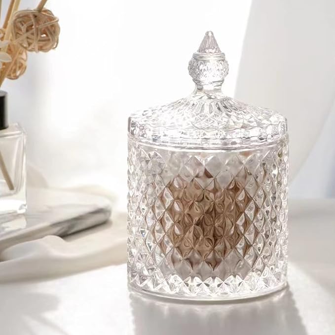 2 Pack Qtip Holder Thick Glass Apothecary Jars - Image 7