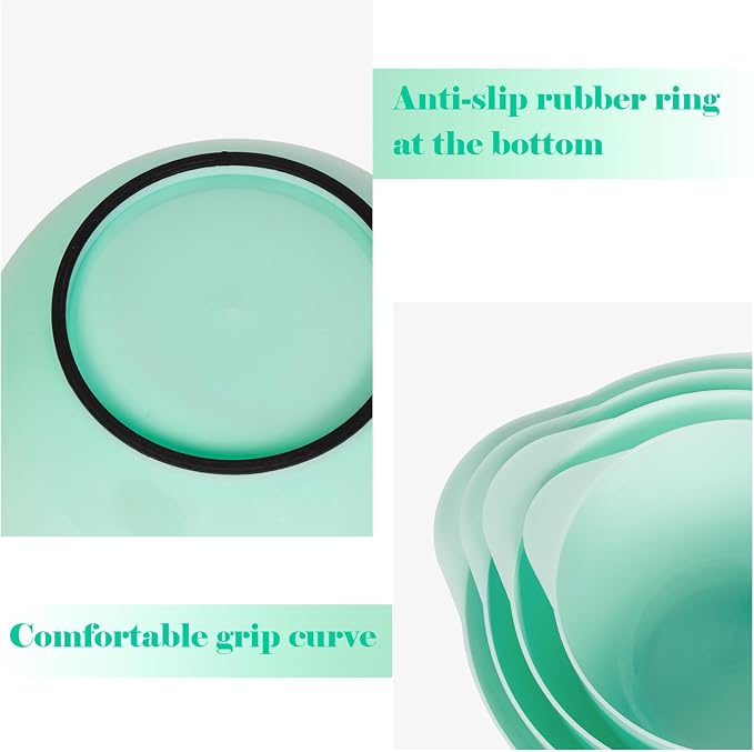 BoxedHome Nesting Plastic Mixing Bowl Set, 4 Piece Mixing Bowl Set - Image 3