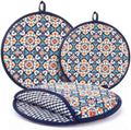 2 Pcs 10" 12" Tortilla Warmer Pouch, Mexican Tile