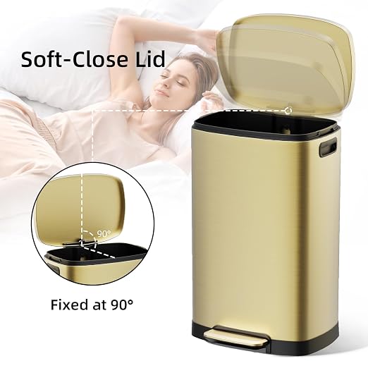 KUK 13 Gallon/50L Stainless Steel Kitchen Trash Can - Image 3