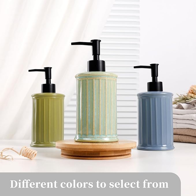 ANTIS'S HOME Soap Dispenser Liquid 11.84OZ | Ceramic Refillable Hand Dish Soap - Image 6