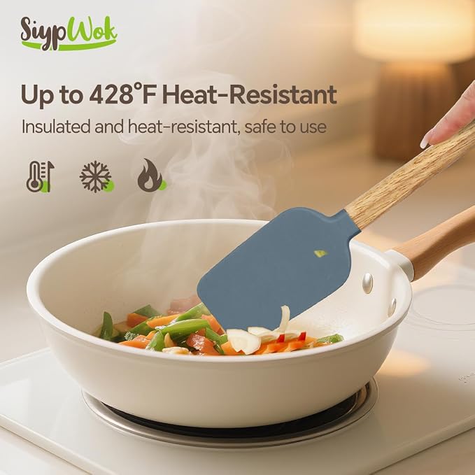 Silicone Spatula Set, Food Grade Rubber Spatula-4 Piece Nonstick Rubber Spatulas - Image 2